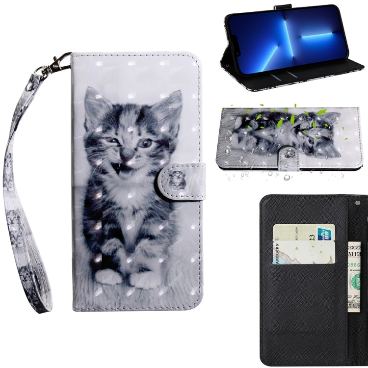 3D Painting Pattern Coloured Drawing Leather Phone Case, For iPhone 13 Pro Max, For iPhone 13 Pro, For iPhone 13, For iPhone 13 mini