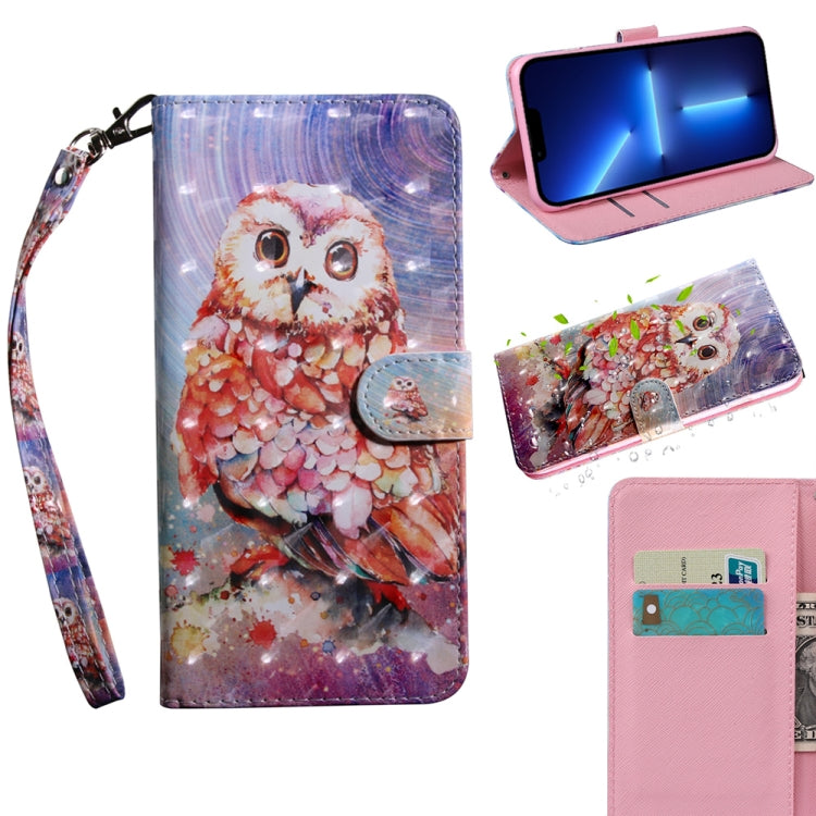 3D Painting Pattern Coloured Drawing Leather Phone Case, For iPhone 13 Pro Max, For iPhone 13 Pro, For iPhone 13, For iPhone 13 mini