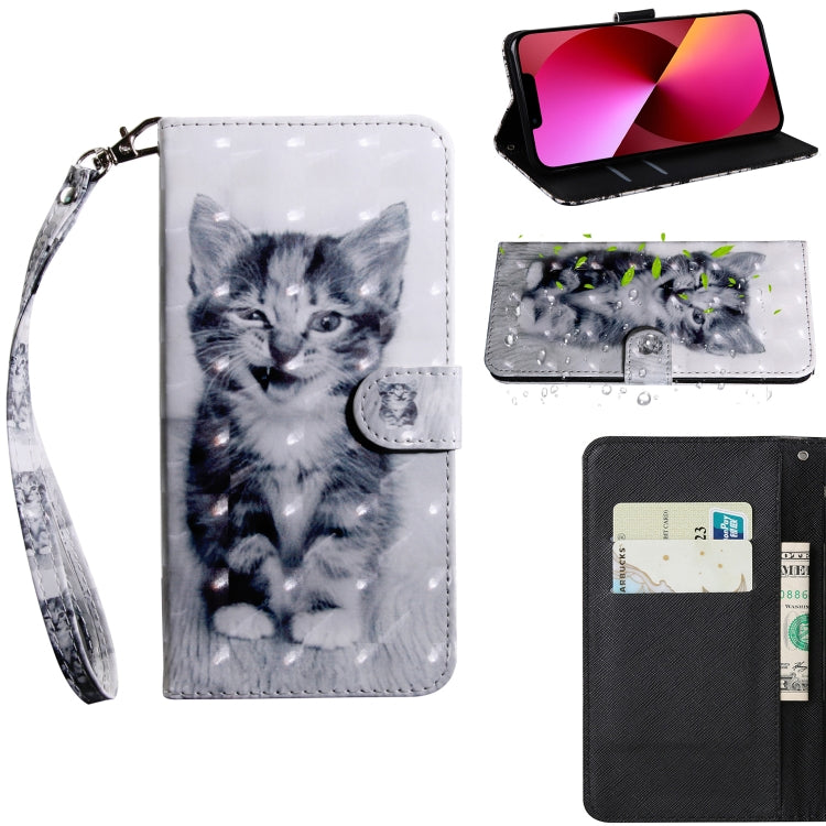 3D Painting Pattern Coloured Drawing Leather Phone Case, For iPhone 13 Pro Max, For iPhone 13 Pro, For iPhone 13, For iPhone 13 mini