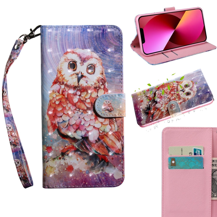 3D Painting Pattern Coloured Drawing Leather Phone Case, For iPhone 13 Pro Max, For iPhone 13 Pro, For iPhone 13, For iPhone 13 mini
