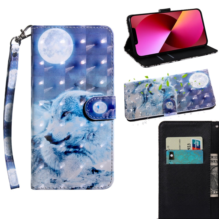 3D Painting Pattern Coloured Drawing Leather Phone Case, For iPhone 13 Pro Max, For iPhone 13 Pro, For iPhone 13, For iPhone 13 mini