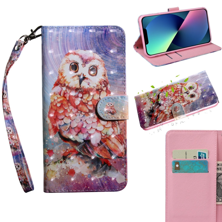 3D Painting Pattern Coloured Drawing Leather Phone Case, For iPhone 13 Pro Max, For iPhone 13 Pro, For iPhone 13, For iPhone 13 mini
