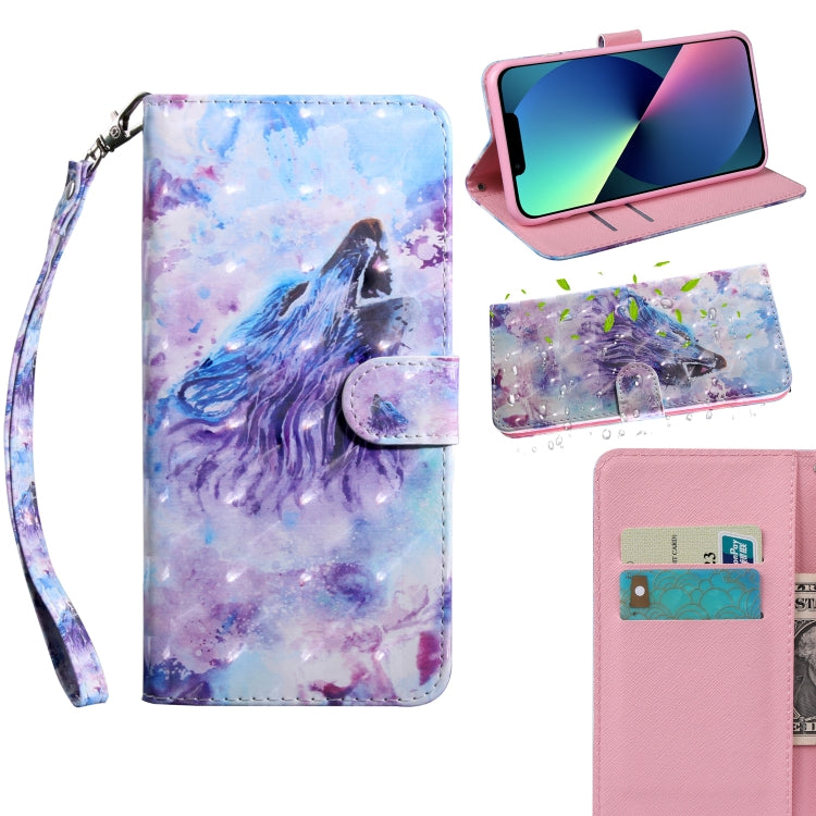 3D Painting Pattern Coloured Drawing Leather Phone Case, For iPhone 13 Pro Max, For iPhone 13 Pro, For iPhone 13, For iPhone 13 mini