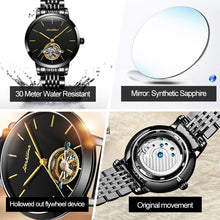 Load image into Gallery viewer, JIN SHI DUN 8812 Women Simple Hollowed Waterproof Automatic Mechanical Watch