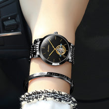 Load image into Gallery viewer, JIN SHI DUN 8812 Women Simple Hollowed Waterproof Automatic Mechanical Watch