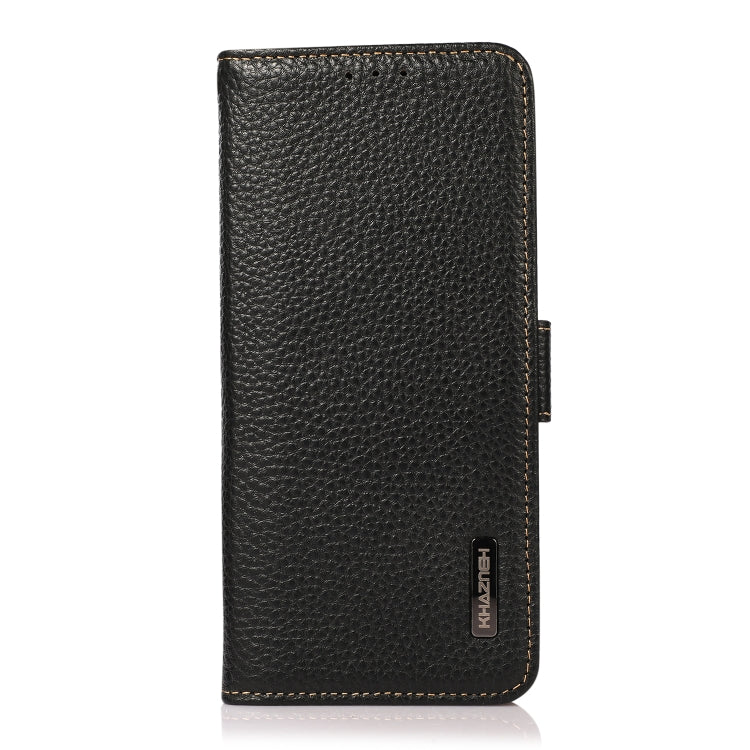 KHAZNEH Side-Magnetic Litchi Genuine Leather RFID Phone Case, For OPPO Find X5 Pro, For OPPO Find X5, For Xiaomi Redmi K40S 5G