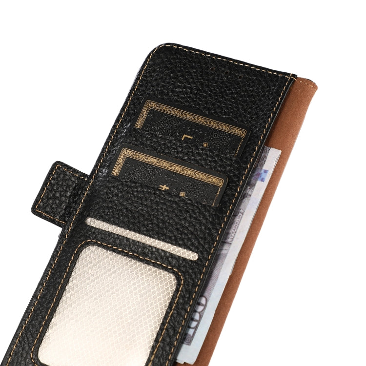 KHAZNEH Side-Magnetic Litchi Genuine Leather RFID Phone Case, For OPPO Find X5 Pro, For OPPO Find X5, For Xiaomi Redmi K40S 5G