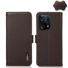Load image into Gallery viewer, KHAZNEH Side-Magnetic Litchi Genuine Leather RFID Phone Case, For OPPO Find X5 Pro, For OPPO Find X5, For Xiaomi Redmi K40S 5G