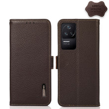 Load image into Gallery viewer, KHAZNEH Side-Magnetic Litchi Genuine Leather RFID Phone Case, For OPPO Find X5 Pro, For OPPO Find X5, For Xiaomi Redmi K40S 5G