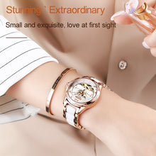 Load image into Gallery viewer, JIN SHI DUN 8831 Women Fashion Diamond Hollowed Waterproof Ceramic Mechanical Watch