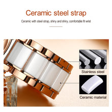 Load image into Gallery viewer, JIN SHI DUN 8831 Women Fashion Diamond Hollowed Waterproof Ceramic Mechanical Watch