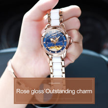 Load image into Gallery viewer, JIN SHI DUN 8831 Women Fashion Diamond Hollowed Waterproof Ceramic Mechanical Watch