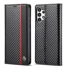 Load image into Gallery viewer, LC.IMEEKE Carbon Fiber Horizontal Flip Leather Phone Case, For Samsung Galaxy A13 4G