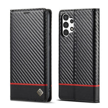 Load image into Gallery viewer, LC.IMEEKE Carbon Fiber Horizontal Flip Leather Phone Case, For Samsung Galaxy A13 4G