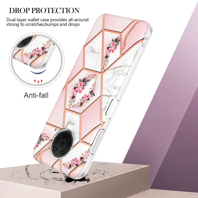 Electroplating Splicing Marble Flower Pattern TPU Shockproof Phone Case, For Nokia G10 / G20, For Nokia G21 / G11, For OPPO Realme 9 Pro+ 5G, For OPPO Realme 9 Pro 5G, For OPPO Realme 9i / A36/A96 4G, For Samsung Galaxy A13 4G                          ...