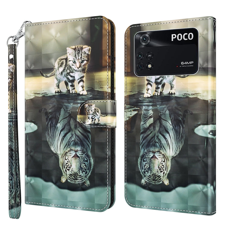 3D Painting Pattern TPU + PU Leather Phone Case, For Xiaomi Poco M4 Pro, For Xiaomi Poco X4 Pro 5G, For Xiaomi Redmi Note 10 Lite, For Xiaomi Redmi Note 11