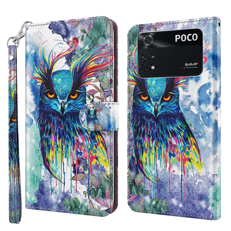 3D Painting Pattern TPU + PU Leather Phone Case, For Xiaomi Poco M4 Pro, For Xiaomi Poco X4 Pro 5G, For Xiaomi Redmi Note 10 Lite, For Xiaomi Redmi Note 11