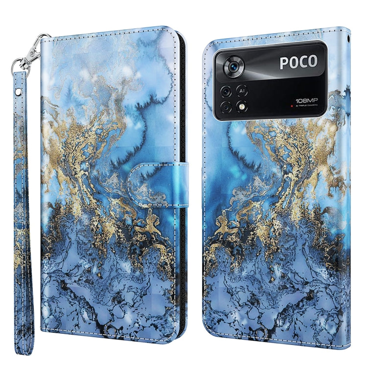 3D Painting Pattern TPU + PU Leather Phone Case, For Xiaomi Poco M4 Pro, For Xiaomi Poco X4 Pro 5G, For Xiaomi Redmi Note 10 Lite, For Xiaomi Redmi Note 11