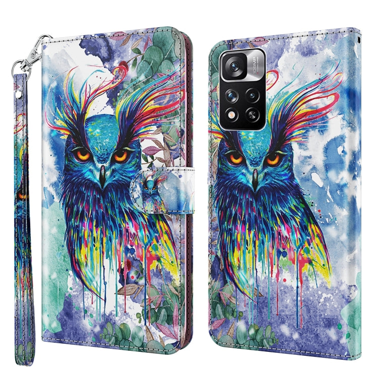 3D Painting Pattern TPU + PU Leather Phone Case, For Xiaomi Poco M4 Pro, For Xiaomi Poco X4 Pro 5G, For Xiaomi Redmi Note 10 Lite, For Xiaomi Redmi Note 11