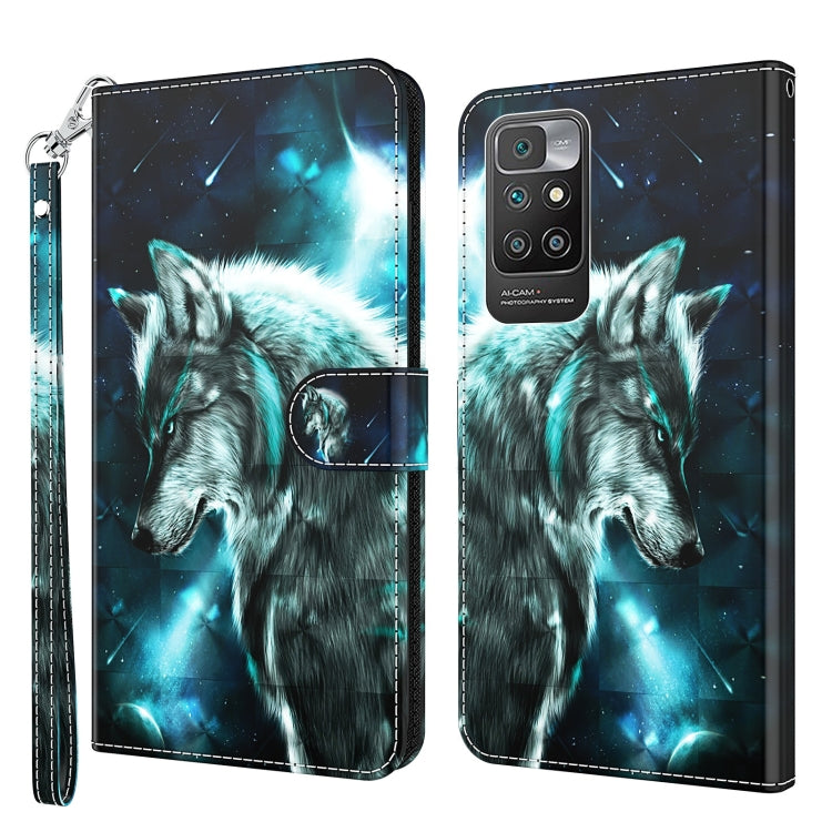 3D Painting Pattern TPU + PU Leather Phone Case, For Xiaomi Redmi Note 11 Pro / 11 Pro+, For Xiaomi Redmi Note 8 2021, For Xiaomi Redmi 10, For Xiaomi Redmi 10C International Version
