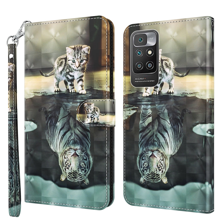 3D Painting Pattern TPU + PU Leather Phone Case, For Xiaomi Redmi Note 11 Pro / 11 Pro+, For Xiaomi Redmi Note 8 2021, For Xiaomi Redmi 10, For Xiaomi Redmi 10C International Version