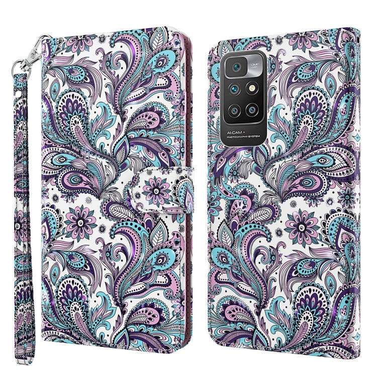 3D Painting Pattern TPU + PU Leather Phone Case, For Xiaomi Redmi Note 11 Pro / 11 Pro+, For Xiaomi Redmi Note 8 2021, For Xiaomi Redmi 10, For Xiaomi Redmi 10C International Version