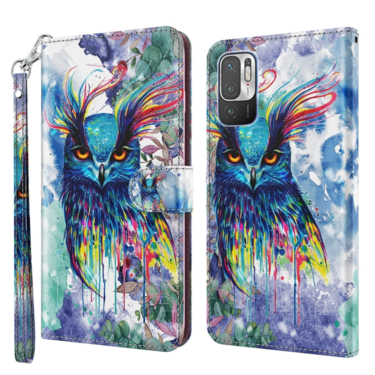 3D Painting Pattern TPU + PU Leather Phone Case, For Xiaomi Redmi Note 10 / 10S, For Xiaomi Redmi Note 10 5G, For Xiaomi Redmi Note 11 4G International, For Xiaomi Redmi Note 11 Pro 4G / 5G International Version