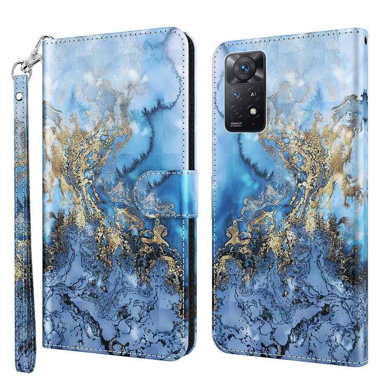 3D Painting Pattern TPU + PU Leather Phone Case, For Xiaomi Redmi Note 10 / 10S, For Xiaomi Redmi Note 10 5G, For Xiaomi Redmi Note 11 4G International, For Xiaomi Redmi Note 11 Pro 4G / 5G International Version
