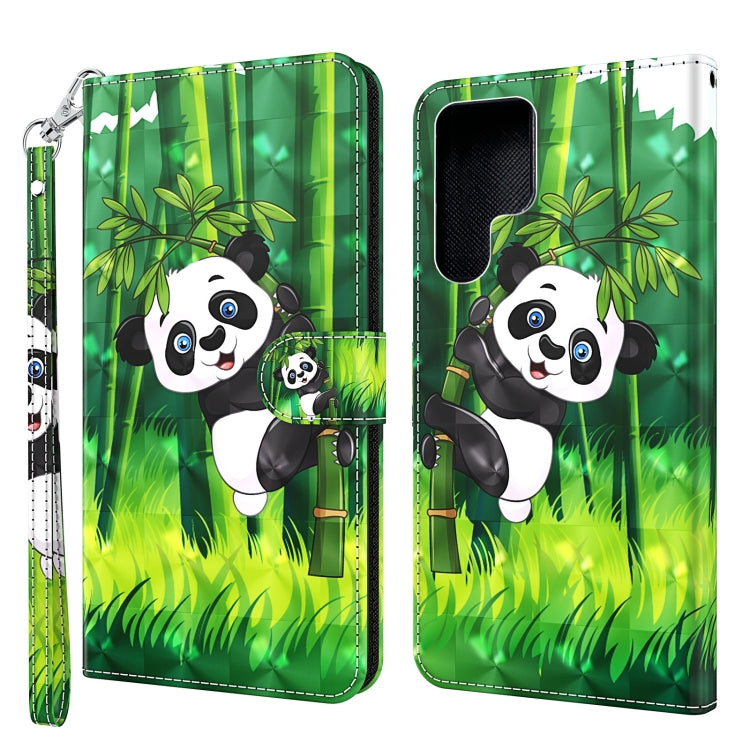 3D Painting Pattern TPU + PU Leather Phone Case, For Samsung Galaxy S22 Ultra 5G