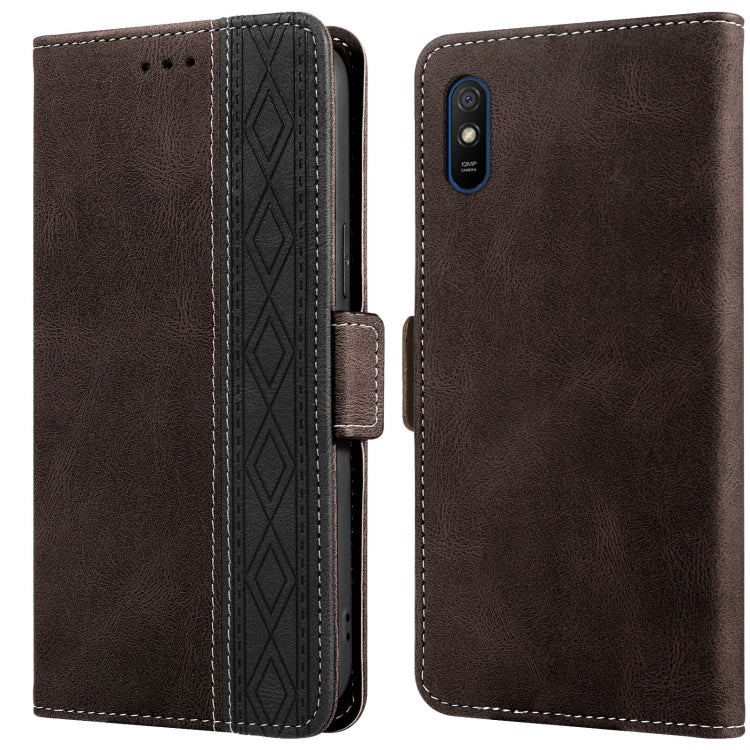 Stitching Side-Magnetic RFID Leather Phone Case, For Xiaomi Redmi 9, For Xiaomi Redmi 9A, For Xiaomi Redmi 9C, For Xiaomi Redmi 9T, For Xiaomi Redmi Note 9 Pro 4G / 9S, For Xiaomi Redmi Note 9 / 10X, For Xiaomi Redmi Note 9T 5G                         ...