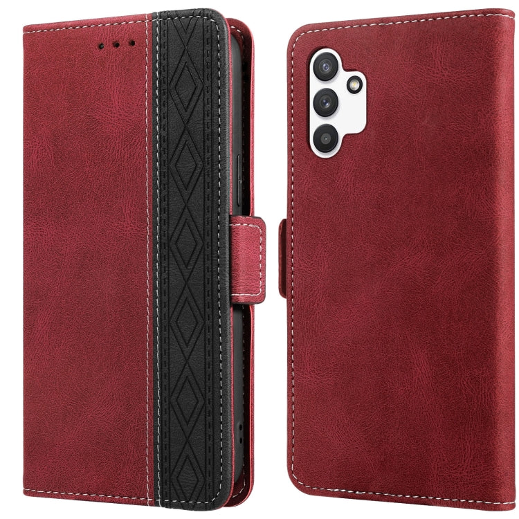 Stitching Side-Magnetic RFID Leather Phone Case, For Samsung Galaxy A02, For Samsung Galaxy A02s, For Samsung Galaxy A03s 166mm, For Samsung Galaxy A12 5G, For Samsung Galaxy A13 4G, For Samsung Galaxy A13 5G, For Samsung Galaxy A22 5G                 ...