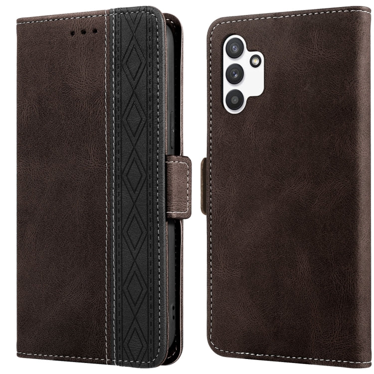 Stitching Side-Magnetic RFID Leather Phone Case, For Samsung Galaxy A02, For Samsung Galaxy A02s, For Samsung Galaxy A03s 166mm, For Samsung Galaxy A12 5G, For Samsung Galaxy A13 4G, For Samsung Galaxy A13 5G, For Samsung Galaxy A22 5G                 ...
