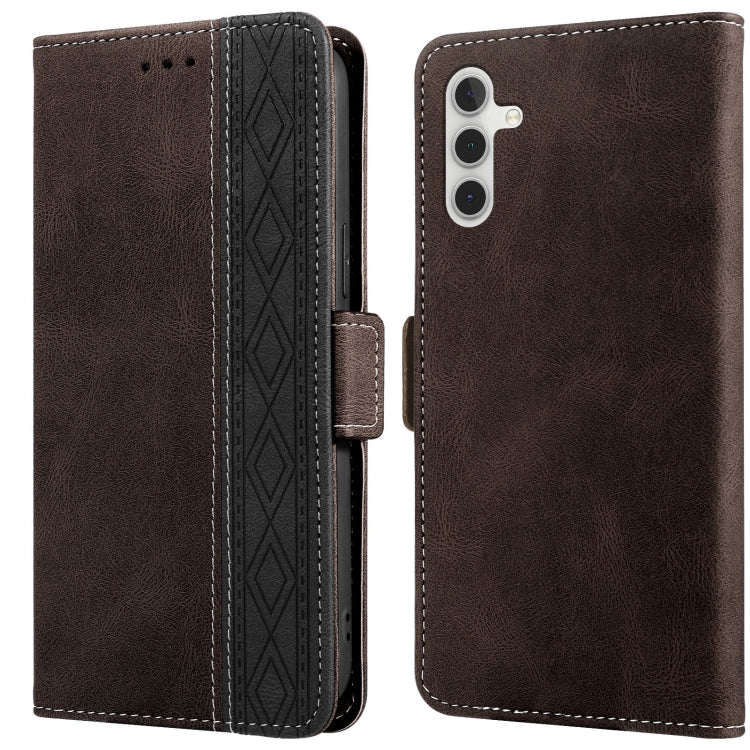 Stitching Side-Magnetic RFID Leather Phone Case, For Samsung Galaxy A02, For Samsung Galaxy A02s, For Samsung Galaxy A03s 166mm, For Samsung Galaxy A12 5G, For Samsung Galaxy A13 4G, For Samsung Galaxy A13 5G, For Samsung Galaxy A22 5G                 ...