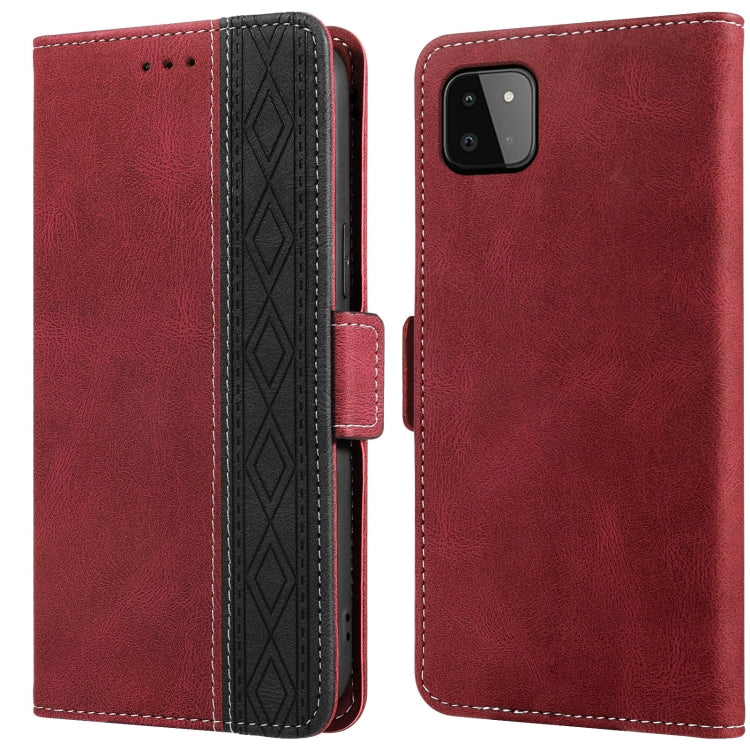 Stitching Side-Magnetic RFID Leather Phone Case, For Samsung Galaxy A02, For Samsung Galaxy A02s, For Samsung Galaxy A03s 166mm, For Samsung Galaxy A12 5G, For Samsung Galaxy A13 4G, For Samsung Galaxy A13 5G, For Samsung Galaxy A22 5G                 ...