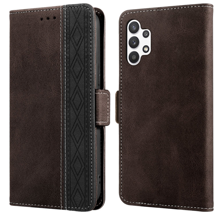 Stitching Side-Magnetic RFID Leather Phone Case, For Samsung Galaxy A02, For Samsung Galaxy A02s, For Samsung Galaxy A03s 166mm, For Samsung Galaxy A12 5G, For Samsung Galaxy A13 4G, For Samsung Galaxy A13 5G, For Samsung Galaxy A22 5G                 ...
