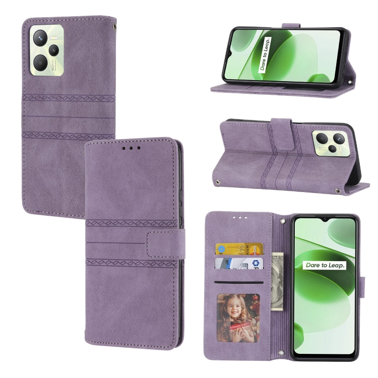 Embossed Striped Magnetic Buckle Horizontal Flip Phone Leather Case, For OPPO Realme 9 Pro, For Xiaomi Redmi K50 Gaming, For Xiaomi Redmi K50 Pro