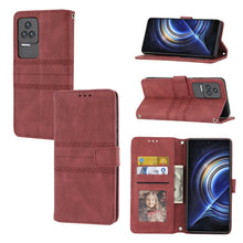 Load image into Gallery viewer, Embossed Striped Magnetic Buckle Horizontal Flip Phone Leather Case, For OPPO Realme 9 Pro, For Xiaomi Redmi K50 Gaming, For Xiaomi Redmi K50 Pro