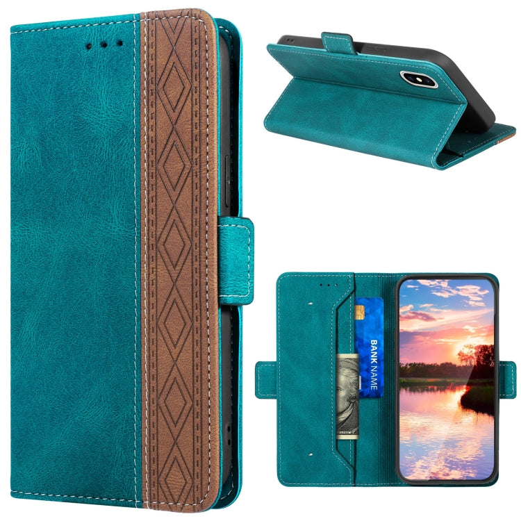 Stitching Magnetic RFID Leather Case, For iPhone XS Max, For iPhone SE 2022 / SE 2020 / 7 / 8, For iPhone 7 Plus / 8 Plus