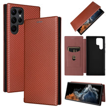 Load image into Gallery viewer, Carbon Fiber Texture Magnetic Horizontal Flip Leather Phone Case, For Samsung Galaxy S22 Ultra 5G, For OnePlus Nord CE 2 5G, For Xiaomi Poco X4 Pro 5G, For Motorola Moto G22, For TCL 30 5G / 30+