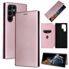 Load image into Gallery viewer, Carbon Fiber Texture Magnetic Horizontal Flip Leather Phone Case, For Samsung Galaxy S22 Ultra 5G, For OnePlus Nord CE 2 5G, For Xiaomi Poco X4 Pro 5G, For Motorola Moto G22, For TCL 30 5G / 30+