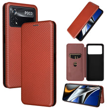 Load image into Gallery viewer, Carbon Fiber Texture Magnetic Horizontal Flip Leather Phone Case, For Samsung Galaxy S22 Ultra 5G, For OnePlus Nord CE 2 5G, For Xiaomi Poco X4 Pro 5G, For Motorola Moto G22, For TCL 30 5G / 30+