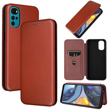 Load image into Gallery viewer, Carbon Fiber Texture Magnetic Horizontal Flip Leather Phone Case, For Samsung Galaxy S22 Ultra 5G, For OnePlus Nord CE 2 5G, For Xiaomi Poco X4 Pro 5G, For Motorola Moto G22, For TCL 30 5G / 30+
