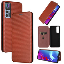 Load image into Gallery viewer, Carbon Fiber Texture Magnetic Horizontal Flip Leather Phone Case, For Samsung Galaxy S22 Ultra 5G, For OnePlus Nord CE 2 5G, For Xiaomi Poco X4 Pro 5G, For Motorola Moto G22, For TCL 30 5G / 30+