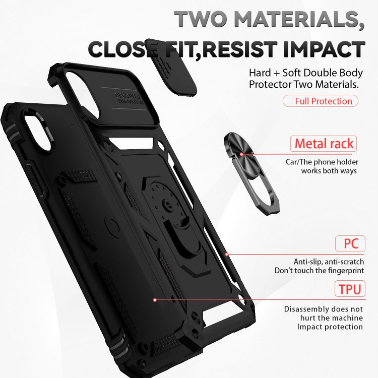Sliding Camshield Holder Phone Case, For iPhone XR, For iPhone XS / X, For iPhone XS Max, For iPhone 12 mini, For iPhone SE 2022 / SE 2020 / 8 / 7 / 6, For iPhone 8 Plus / 7 Plus / 6 Plus