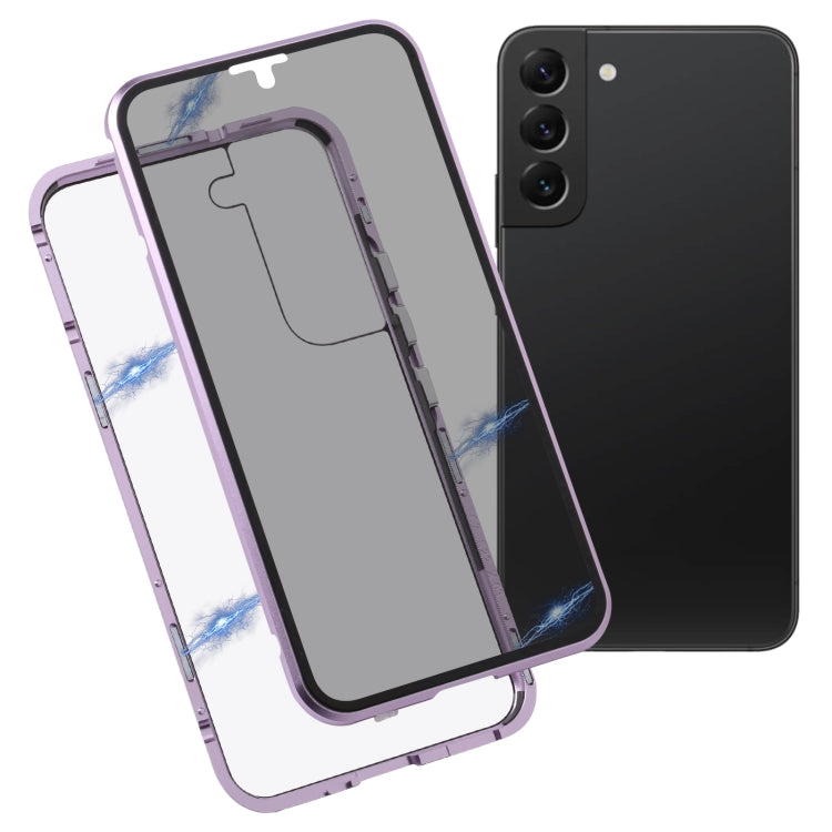 HD Magnetic Metal Tempered Glass Phone Case, For Samsung Galaxy S22 5G