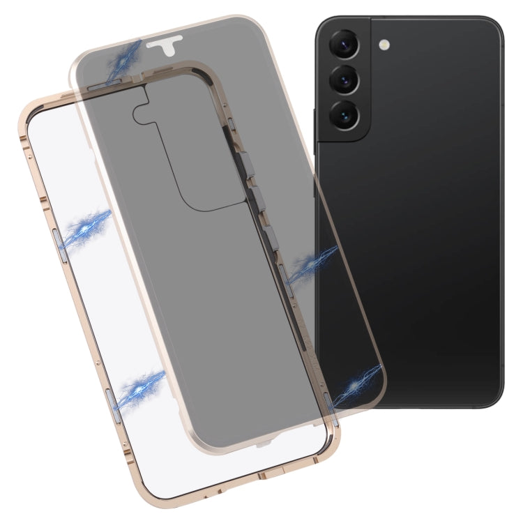 HD Magnetic Metal Tempered Glass Phone Case, For Samsung Galaxy S22 5G