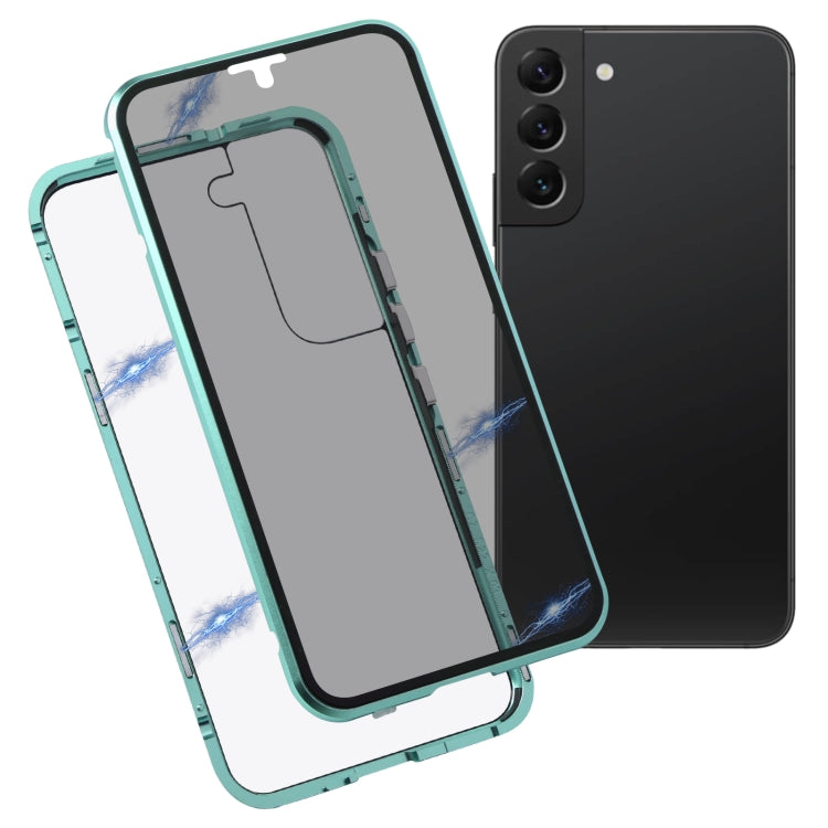 HD Magnetic Metal Tempered Glass Phone Case, For Samsung Galaxy S22 5G