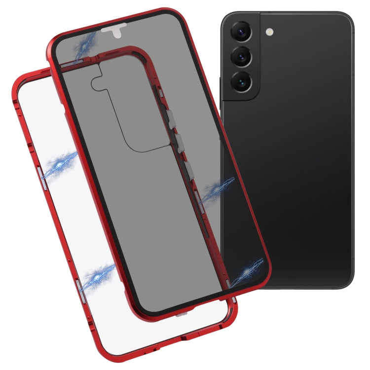 HD Magnetic Metal Tempered Glass Phone Case, For Samsung Galaxy S22 5G