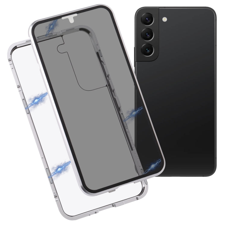HD Magnetic Metal Tempered Glass Phone Case, For Samsung Galaxy S22 5G