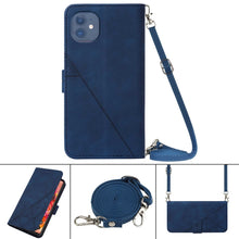 Load image into Gallery viewer, Crossbody 3D Embossed Flip Leather Phone Case, For iPhone 11, For iPhone 11 Pro, For iPhone 11 Pro Max, For iPhone X / XS, For iPhone XR, For iPhone XS Max, For iPhone SE 2022 / SE 2020 / 8 / 7, For iPhone 8 Plus / 7 Plus